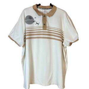 DISNEY STAR WARS 1977 Polo Shirt Death Star TIE‎ Fighter Ships Embroidered XXL